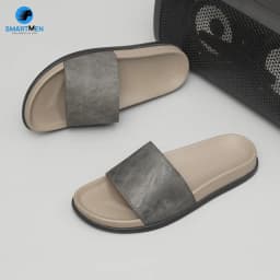 Thumbnail Dép nam quai ngang Da cao cấp SMARTMEN DC-12 Xám 1