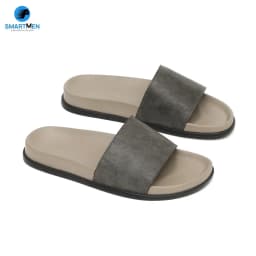 Thumbnail Dép nam quai ngang Da cao cấp SMARTMEN DC-12 Xám 4
