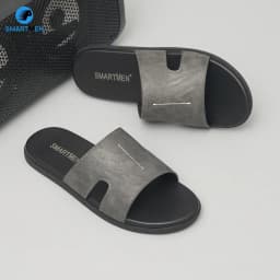 Thumbnail Dép nam quai ngang Da cao cấp SMARTMEN DE-08 Xám 4