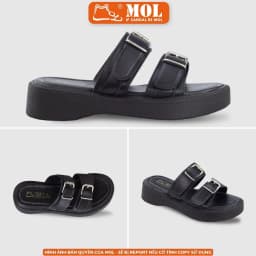 Thumbnail Dép nữ 2 quai ngang đế bánh mì cao 4cm hiệu MOL HM1 hot trend 1