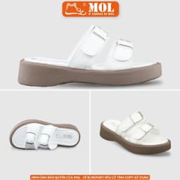 Thumbnail Dép nữ 2 quai ngang đế bánh mì cao 4cm hiệu MOL HM1 hot trend 4