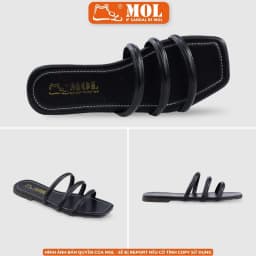 Thumbnail Dép nữ 3 quai ngang đế slim siêu mõng cao 1,3cm hiệu MOL HM8 hot trend (Form nhỏ cần tăng size) 2