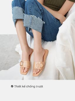 Thumbnail Dép Nữ Thời Trang JUNO mũi vuông khóa trang trí SD01101 4