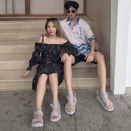 Thumbnail Dép Quai Hậu Unisex Genki Màu Xanh Xám Quai Ngang Đế Cao Su Thời Trang Sport YK278 3