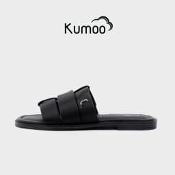 Thumbnail Dép Quai Ngang KUMOO IRI Slide Sandal Màu Đen SD-KUMO-003 Da Thật Nappa Thời Trang Cá Tính 1