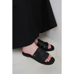 Thumbnail Dép Quai Ngang KUMOO IRI Slide Sandal Màu Đen SD-KUMO-003 Da Thật Nappa Thời Trang Cá Tính 4