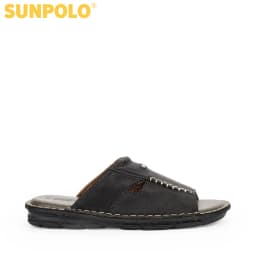 Thumbnail Dép quai ngang nam da bò cao cấp Có size lớn 44, 45 SUNPOLO AQN012 1
