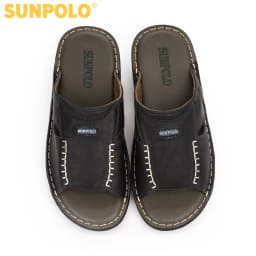 Thumbnail Dép quai ngang nam da bò cao cấp Có size lớn 44, 45 SUNPOLO AQN012 3