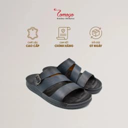 Thumbnail -Dép Quai Ngang Nam Da Bò Nappa Cao Cấp Tomoyo TMD302 3