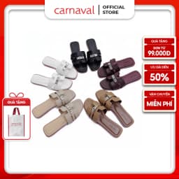 Thumbnail Dép Quai Ngang Nữ Chữ H Cao Cấp Khóa Kim Loại Carnaval Sang Trọng - VS133 1