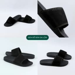Thumbnail Dép quai ngang slipper BIG SIZE da bò siêu nhẹ HISHOO đen cao cấp thời trang size 35-46 U088 2