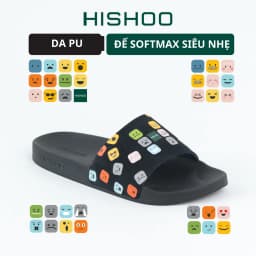 Thumbnail Dép quai ngang slipper Icon Cảm Xúc Emoji cao cấp nam, nữ  HISHOO siêu nhẹ da Bò lộn thời trang size 36 - 45 U112 1
