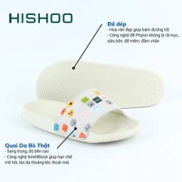 Thumbnail Dép quai ngang slipper Icon Cảm Xúc Emoji cao cấp nam, nữ  HISHOO siêu nhẹ da Bò lộn thời trang size 36 - 45 U112 2
