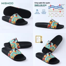 Thumbnail Dép quai ngang slipper Kẹo hay bị ghẹo cao cấp nam, nữ HISHOO siêu nhẹ da Bò thời trang size 36-45 U113 1