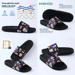 Thumbnail Dép quai ngang slipper Kẹo hay bị ghẹo cao cấp nam, nữ HISHOO siêu nhẹ da Bò thời trang size 36-45 U113 3