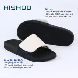 Thumbnail Dép quai ngang slipper quai dán Xé dán cao cấp nam, nữ HISHOO siêu nhẹ da bò thời trang size 36-45 VNXK U115 2