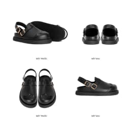 Thumbnail Dép Sandal Bánh Mì Nam Nữ THEWOLF LOW CLOG SANDAL - Đen bóng, Đen da lộn, Tan, Tobaco, Nâu cà phê 1