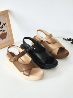 Thumbnail Dép Sandal Bánh Mì Nữ Cillie Đế Cao 5cm Êm Mềm Chống Trơn Quai Da Trơn SD29 2