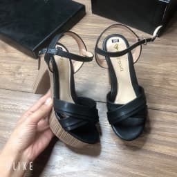 Thumbnail Dép sandal cao gót 12cm FAROSA - K60 đế đúp trước gót trụ vân gỗ sang chảnh 2
