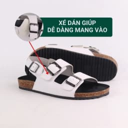 Thumbnail Dép sandal đế trấu birken nam nữ unisex 2 khóa da bò size 35 - 43 chính hãng Hishoo VNXK Ulzzang  M102 2