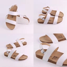 Thumbnail Dép sandal đế trấu birken nam nữ unisex quai ngang da bò size 36-45 chính hãng Hishoo M050 3