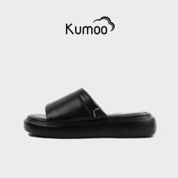 Thumbnail Dép Sandal Nữ Kumoo Đế Bánh Mì Trẻ Trung Cá Tính Màu Đen SD-KUMO-005-A Dép Da Quai Ngang Thời Trang 1