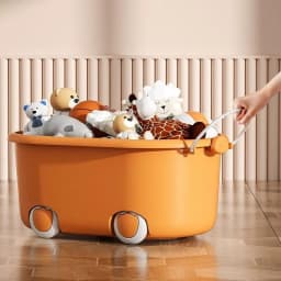 Thumbnail Derorice Hộp đựng đồ chơi có nắp Hộp đựng đồ chơi ô tô có thể chơi được Hộp đựng đồ chơi đa năng có bánh xe 2