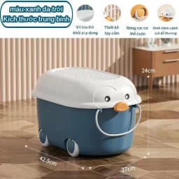 Thumbnail Derorice Hộp đựng đồ chơi có nắp Hộp đựng đồ chơi ô tô có thể chơi được Hộp đựng đồ chơi đa năng có bánh xe 3