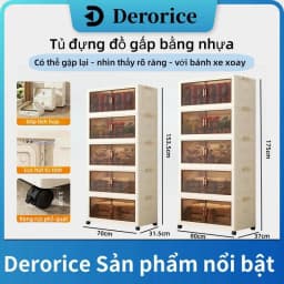 Thumbnail Derorice Tủ nhựa gấp bằng trong suốt, có sẵn chiều rộng 70 và 80 cm,có bánh xe xoay 360 độcửa bằng nam châm 1