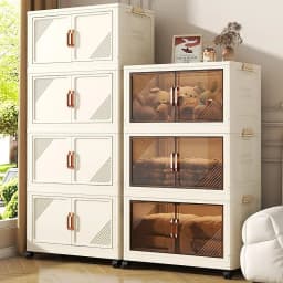 Thumbnail Derorice Tủ nhựa gấp bằng trong suốt, có sẵn chiều rộng 70 và 80 cm,có bánh xe xoay 360 độcửa bằng nam châm 4