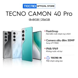 Thumbnail Điện thoại Tecno Camon  40 Pro 8Gb/256GB - Helio G100 Ultimate - Amoled 120Hz - 5200mAh 1