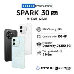 Thumbnail Điện Thoại Tecno Spark 30 5G | (6+6)GB/128GB | Camera 108MP | Màn Hình 6.67" 120Hz | Chính Hãng 1