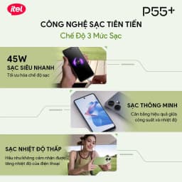 Thumbnail Điện Thoại Thông Minh Itel P55+ 16GB(8+8)/256GB | Hỗ Trợ NFC  | 5000 mAH | Sạc Nhanh 45W | HD+ 90Hz 3