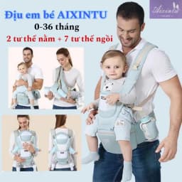 Thumbnail Địu Cho Bé Alxintu Đa Năng Có 9 Tư Thế Chống Gù Cho Bé Từ 0-3t Gọn Nhẹ Bề Mặt Vải 3D Thoáng Khí 1