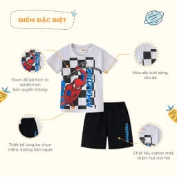 Thumbnail Đồ bộ bé trai Rabity ngắn tay cotton  in hình Spiderman bản quyền Disney 5596 3