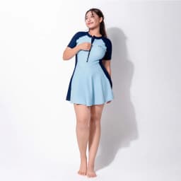 Thumbnail Đồ bơi nữ liền thân khoá kéo tay ngắn Chubby Mia SOBIE 2