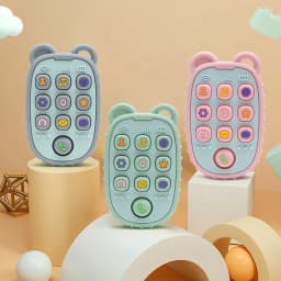 Thumbnail Đồ Chơi Điện Thoại Di Động Mô Phỏng Gấu Nhỏ Bằng Silicon Không bpa Thoải Mái Cho Bé 1