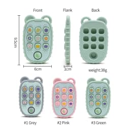 Thumbnail Đồ Chơi Điện Thoại Di Động Mô Phỏng Gấu Nhỏ Bằng Silicon Không bpa Thoải Mái Cho Bé 2