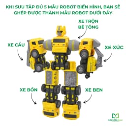Thumbnail Đồ Chơi DUKA - Robot Biến Hình Các Loại Xe Công Trình Xây Dựng 1