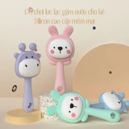 Thumbnail Đồ Chơi Lục Lạc KidAndMom Xúc Xắc Gặm Nướu Cầm Tay Silicone Phát triển Nghe Nhìn 1