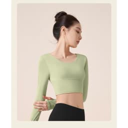 Thumbnail Đồ tập gym nữ LUHAZO erobic yoga vải co giãn thấm hút mồ hôi tốt dài tay basic dễ mặc năng động 1304 T2T2 Pickleball 4