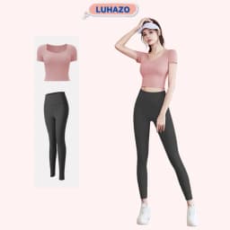 Thumbnail Đồ tập gym nữ LUHAZO set bộ đồ tập yoga quần áo thể thao big size cao cấp co giãn Pickleball tặng thước dây 377 T6T3 1