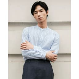 Thumbnail DODEP Áo sơmi nam cổ trụ 100% linen cao cấp tay dài 2