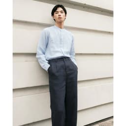 Thumbnail DODEP Áo sơmi nam cổ trụ 100% linen cao cấp tay dài 3