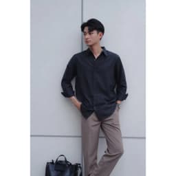 Thumbnail DODEP Áo sơmi nam linen Ý tay dài màu trắng, đen 3