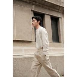Thumbnail DODEP Quần dài nam 100% linen premium xếp ly màu be, navy đậm 4