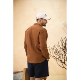 Thumbnail DODEP Quần shorts đùi nam 100% linen premium trên gối màu đen, navy 3