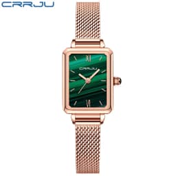 Thumbnail Đồng hồ quartz CRRJU 2173 X mặt vuông thời trang bằng thép không gỉ chịu nước 1
