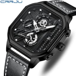 Thumbnail Đồng hồ thạch anh CRRJU 2302 X thiết kế thời trang cổ điển mặt vuông chống nước đa năng 2