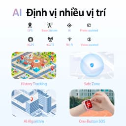 Thumbnail Đồng hồ thông minh trẻ em Awei có Camera kép theo dõi GPS có khe cắm thẻ SIM IP65 chống nước 2